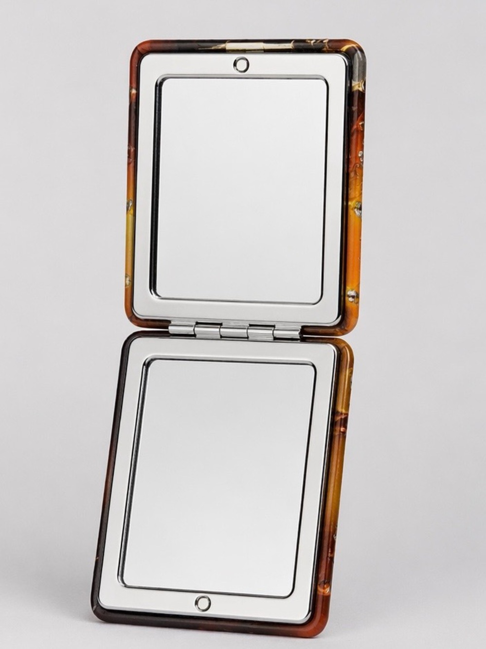 K-Pop Compact Folding Mirror Rhinestone Design Double Sided Standing Mirror - Picture 3 of 3